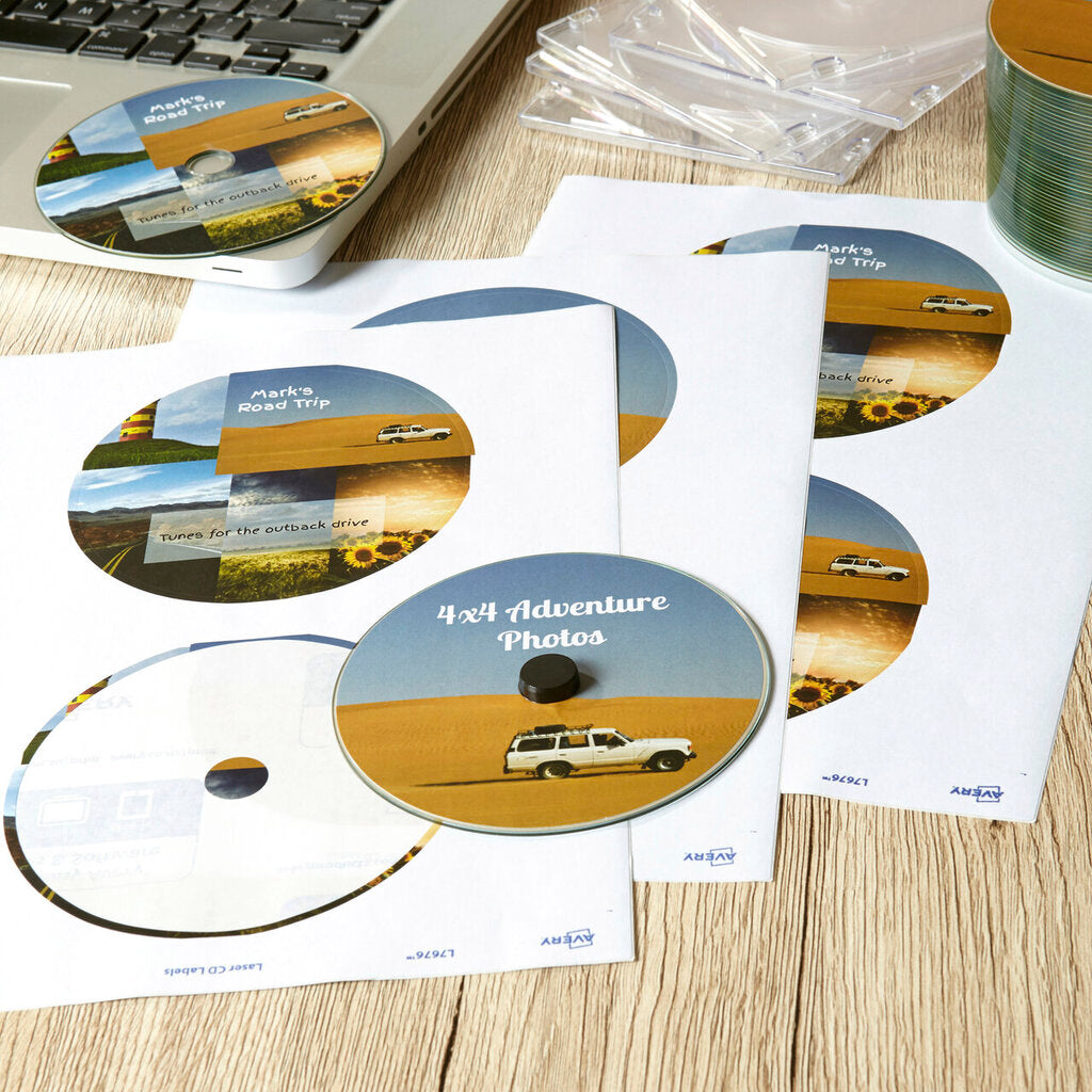 Avery White Full Face CD Labels L7676 50 Pack 117mm Diameter 2UP – view 5
