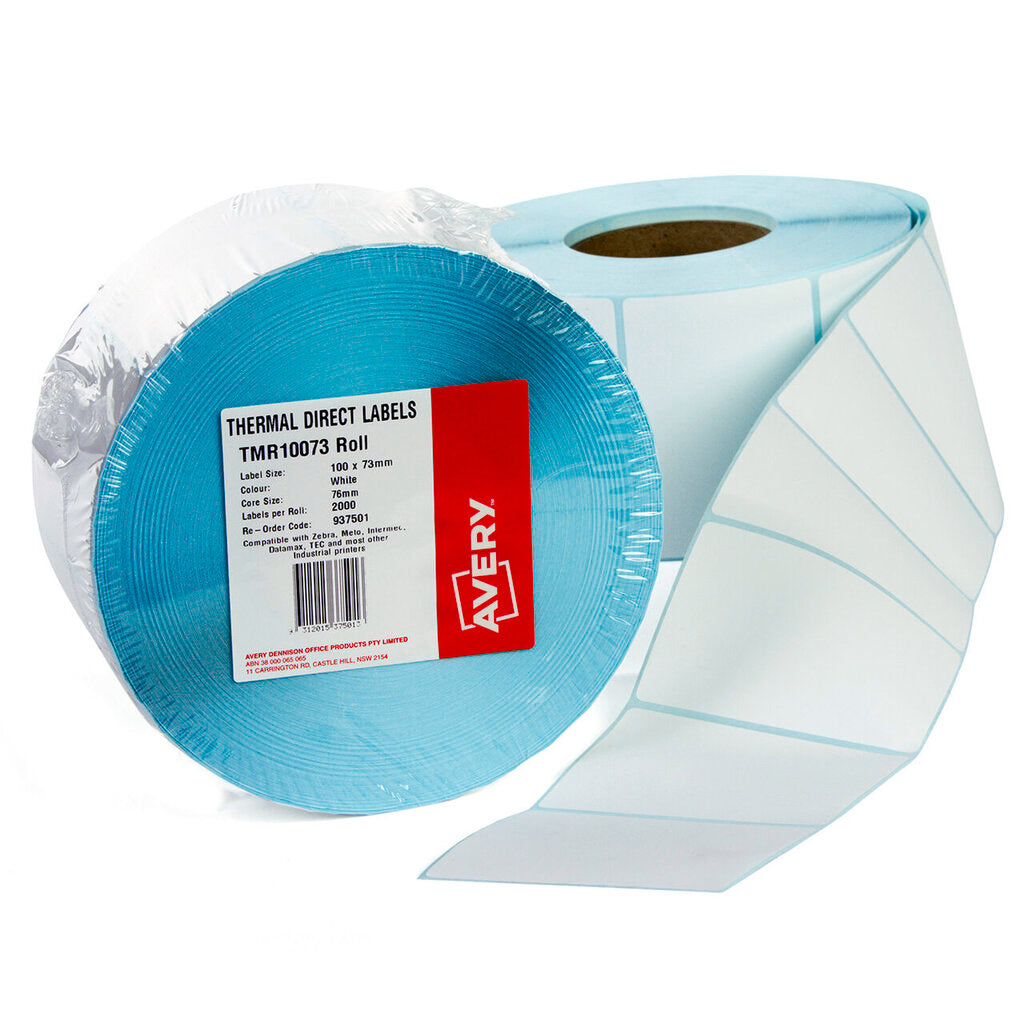 Avery White Thermal Labels TMR10073 2000/Roll 100 x 73mm