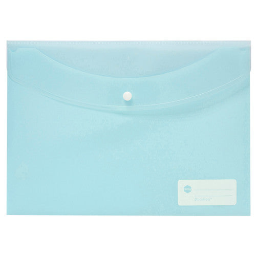 Marbig Doculope Document Wallet A4 Pastel Blue Pack of 10