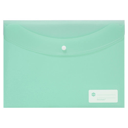 Marbig Doculope Document Wallet A4 Pastel Green Pack of 10
