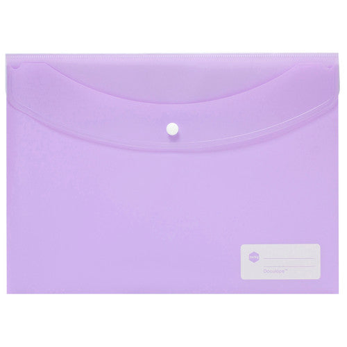 Marbig Doculope Document Wallet A4 Pastel Purple Pack of 10