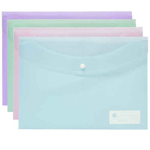 Marbig Doculope Document Wallet A4 Pastel Assorted Pack of 12