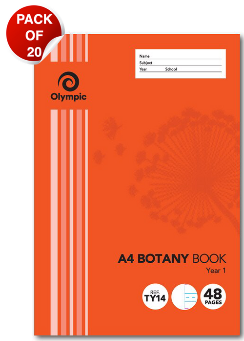 Olympic Botany Book A4 White 48 Pages Year 1 Stapled Pack of 20
