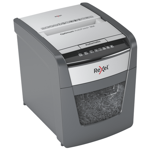 Rexel Optimum AutoFeed+ 50X Cross Cut Paper Shredder Black