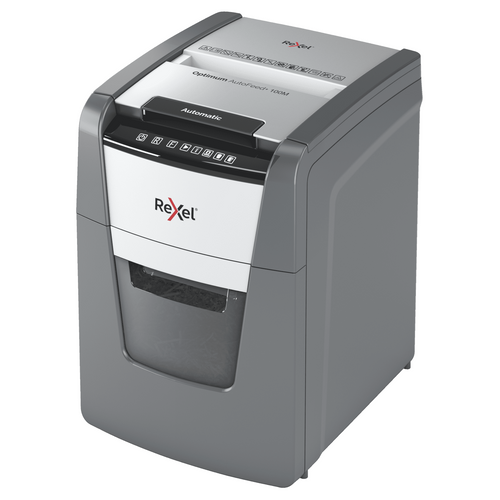 Rexel Optimum AutoFeed+ 100M Micro Cut Paper Shredder Black