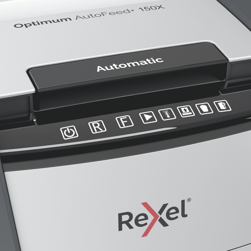 Rexel Optimum AutoFeed+ 150X Cross Cut Paper Shredder Black