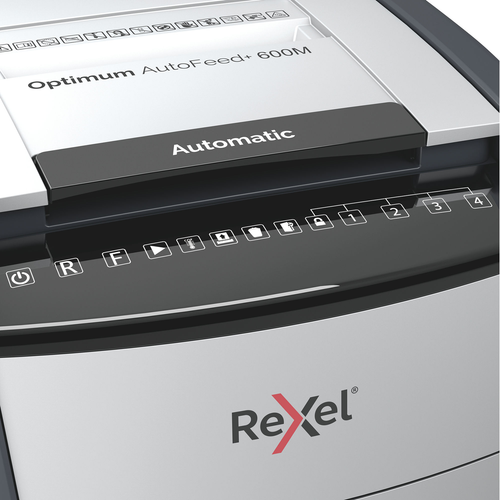 Rexel Optimum AutoFeed+ 600M Micro Cut Paper Shredder Black