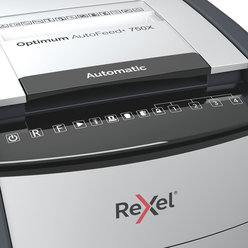 Rexel Optimum AutoFeed+ 750X Cross Cut Paper Shredder Black