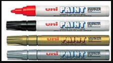 Uni Paint PX-21 Permanent Marker 1.2mm Bullet Tip Assorted Box of 12