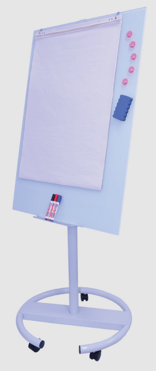 Elizabeth Richards ERMFCGWB Mobile Flipchart Glass Whiteboard