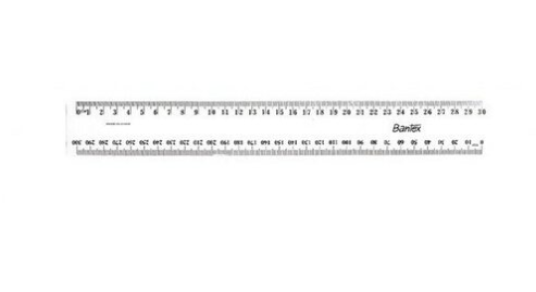 Bantex Ruler Clear Plastic 30cm