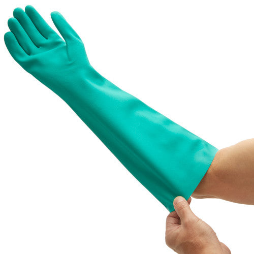 Kimberly Clark KleenGuard G80 Nitrile Chemical Resistant Gauntlets Size 9 Large Green Box of 12