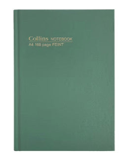 Collins 05800 Notebook A4 Cased and Sewn 168 Page Feint Green Pack of 5