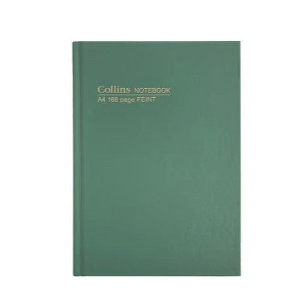 Collins 05800 Notebook A4 Cased and Sewn 168 Page Feint Green Pack of 5