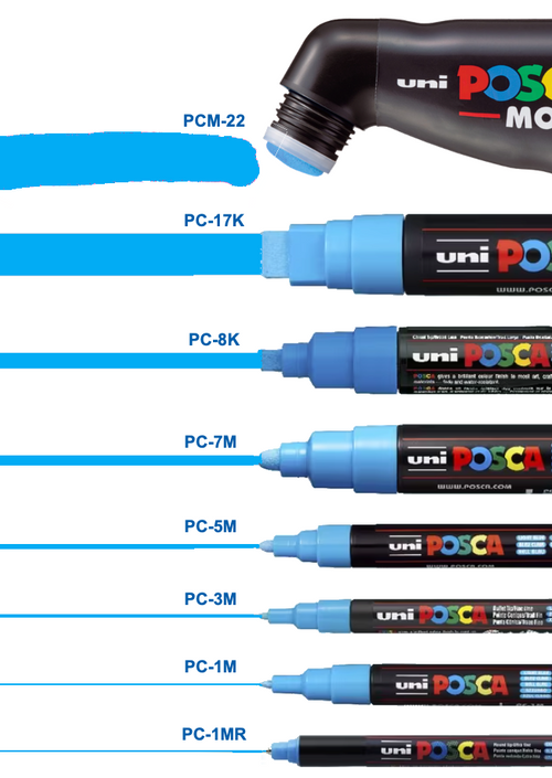 Posca PC-7M Paint Marker Pen Bullet Bold Assorted Wallet of 16