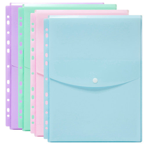 Marbig Binder Wallet A4 Top Open Pastel Assorted Pack of 8