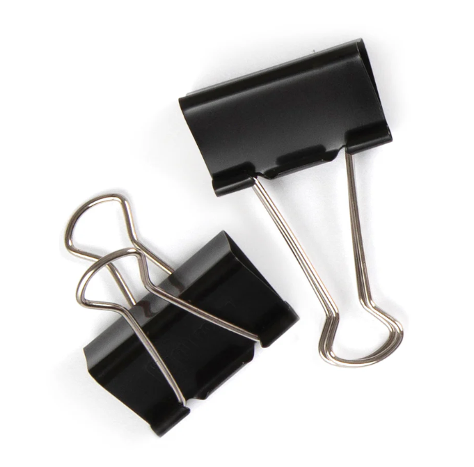 Marbig Fold Back Clips 25mm Black Box of 12-2