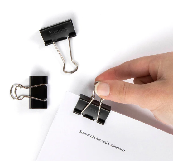 Marbig Fold Back Clips 25mm Black Box of 12-3