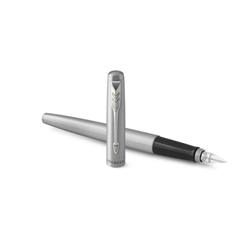 Parker Jotter Fountain Pen Stainless Steel and Chrome Trim Medium Nib