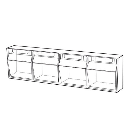 Deflecto Tilt Bin Storage System Cream 4 Bin