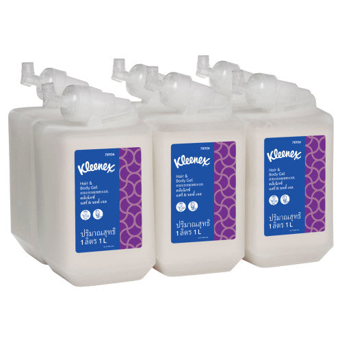 Kleenex 78926 Hair and Body Shower Gel Clear 1000ml Cartridge Case of 6