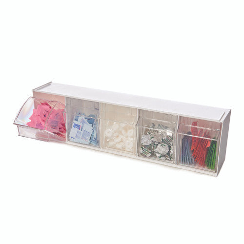 Deflecto Tilt Bin Storage System White 5 Bin