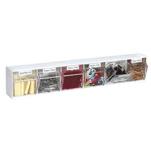 Deflecto Tilt Bin Storage System White 6 Bin