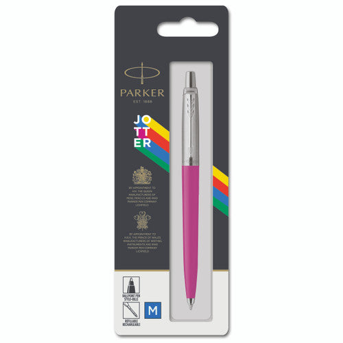 Parker Jotter Original Ballpoint Pen Magenta and Chrome Trim Medium Tip