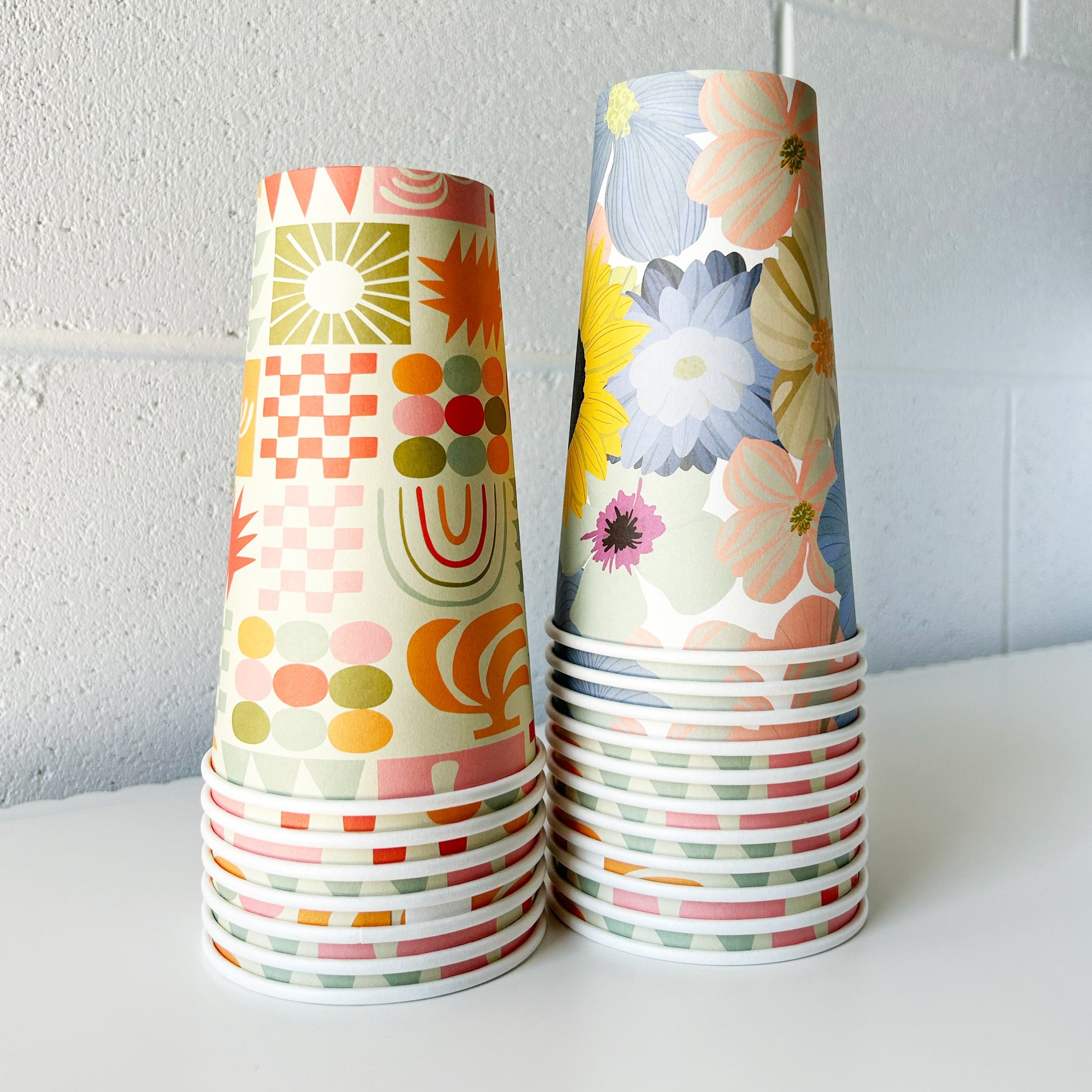 Creative Cafe Co 20oz Coastal & Sunflower home compostable takeaway cup 90mm