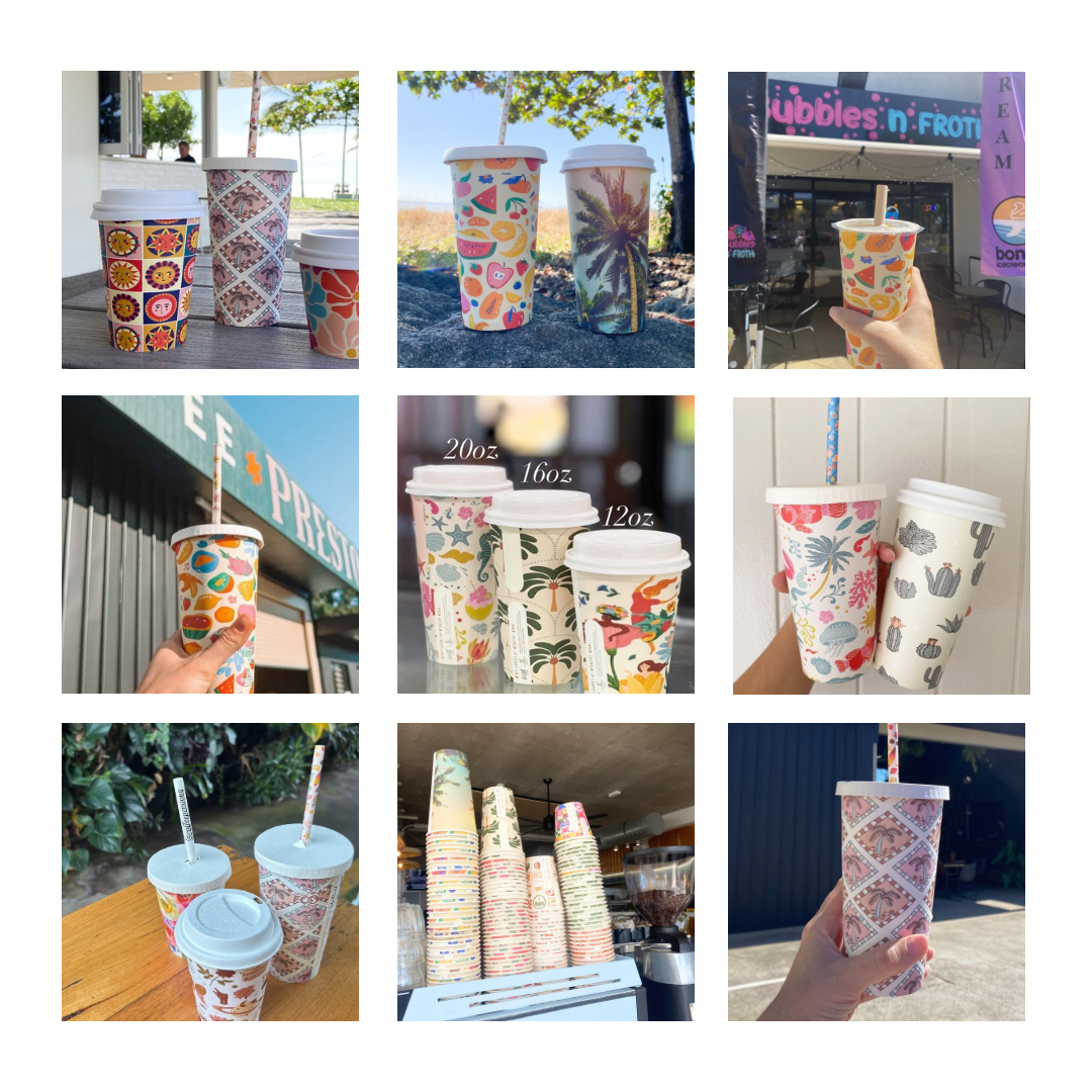 Creative Cafe Co 20oz Coastal & Sunflower cold takeaway cup smoothie milkshake
