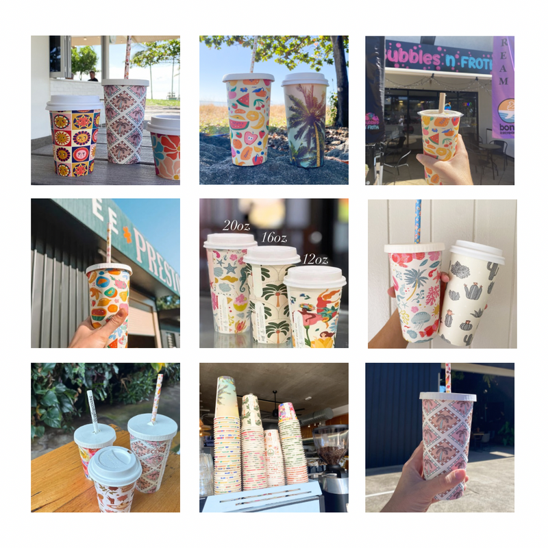 Creative Cafe Co 20oz Coastal & Sunflower cold takeaway cup smoothie milkshake