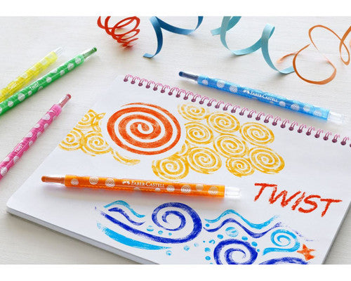 Faber Castell Jumbo Twist Wax Crayons Assorted Pack of 12