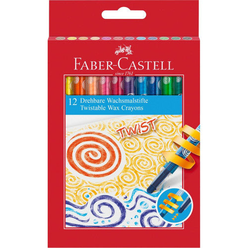 Faber Castell Jumbo Twist Wax Crayons Assorted Pack of 12