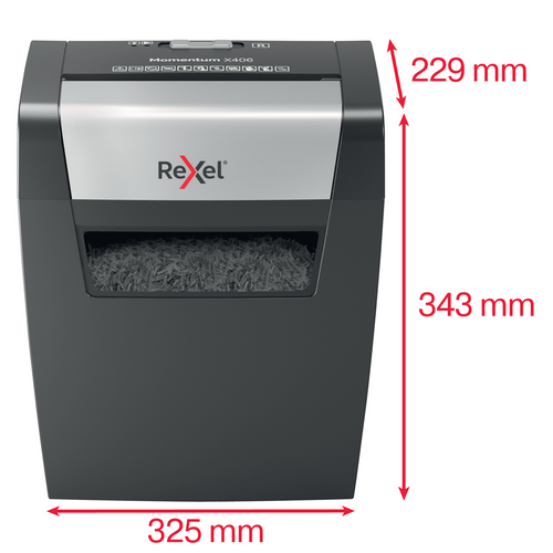 Rexel Momentum X406 Cross Cut Paper Shredder Black