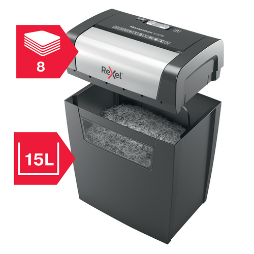 Rexel Momentum X308 Cross Cut Paper Shredder Black