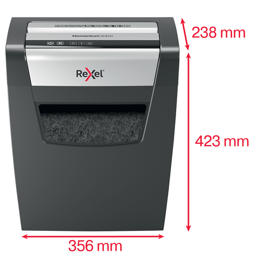 Rexel Momentum X410 Cross Cut Paper Shredder Black