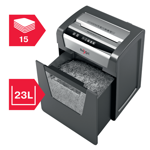 Rexel Momentum X415 Cross Cut Paper Shredder Black