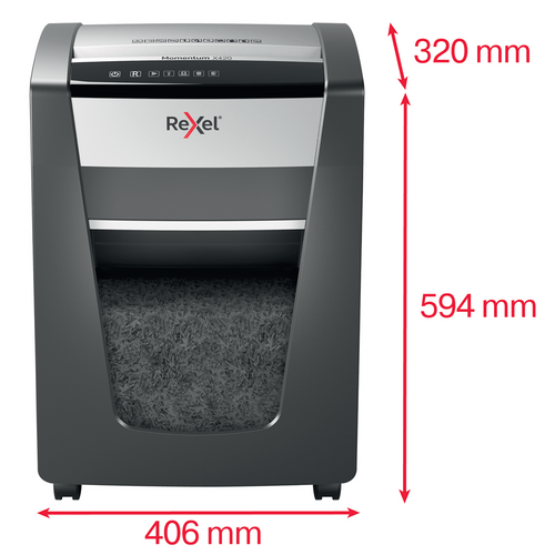 Rexel Momentum X420 Cross Cut Paper Shredder Black