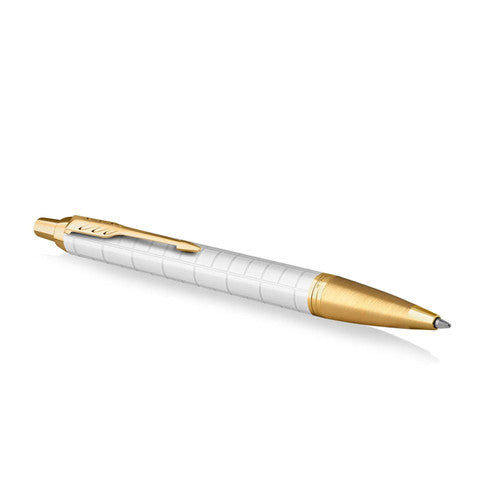 Parker IM Premium Ballpoint Pen Pearl Lacquer and Gold Trim Medium Tip