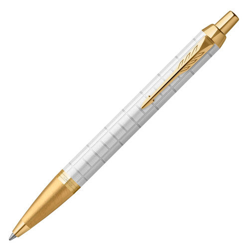 Parker IM Premium Ballpoint Pen Pearl Lacquer and Gold Trim Medium Tip