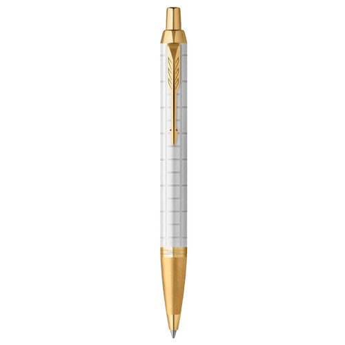 Parker IM Premium Ballpoint Pen Pearl Lacquer and Gold Trim Medium Tip
