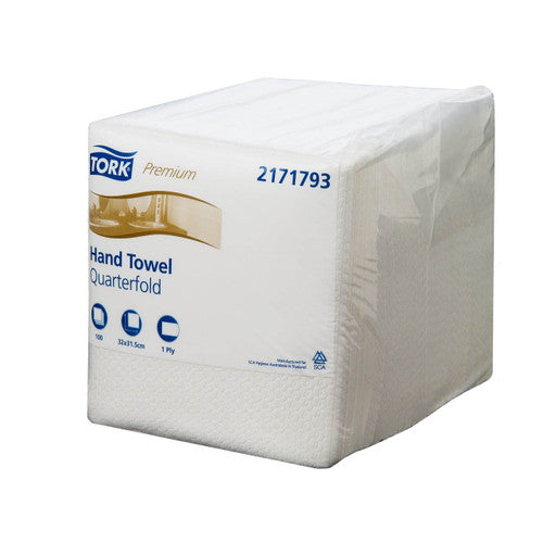 Tork Extra Soft Guest Hand Towel 1 Ply Premium 100 Sheets White Carton of 4