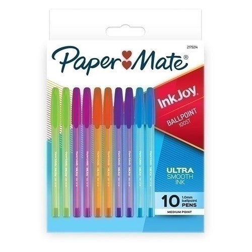 Papermate Inkjoy 100ST Ballpoint Pen 1.0mm Fashion Assorted Pack 10 Box of 12