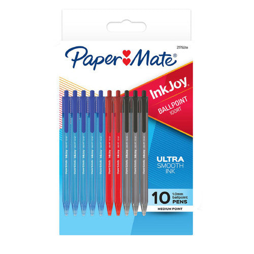 Papermate Inkjoy 100RT Retractable Ballpoint Pens 1.0mm Business Assorted Pack 10 Box of 12