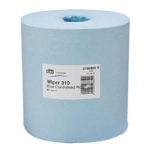 Tork Basic Paper Centrefeed Roll 1 Ply Perforated M2 Blue Carton of 6 Rolls