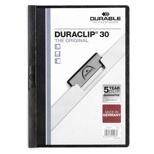 Duraclip 30 Document File A4 30 Sheet Capacity Black Box 25