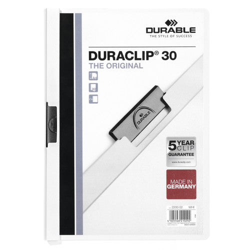 Duraclip 30 Document File A4 30 Sheet Capacity White