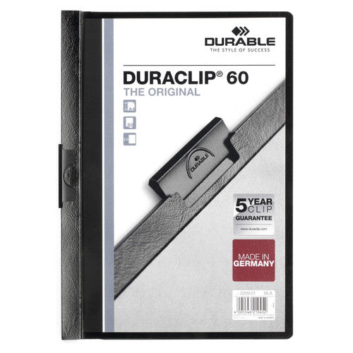 Duraclip 60 Document File A4 60 Sheet Capacity Black Box 25