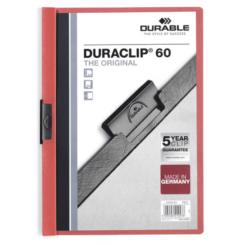 Duraclip 60 Document File A4 60 Sheet Capacity Red Box 25