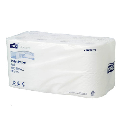 Tork Soft Conventional Toilet Roll 2 Ply Advanced T4 White 3 Packs of 16 (Carton of 48)